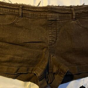 NOBO Black Jean Shorts with Silver Accents